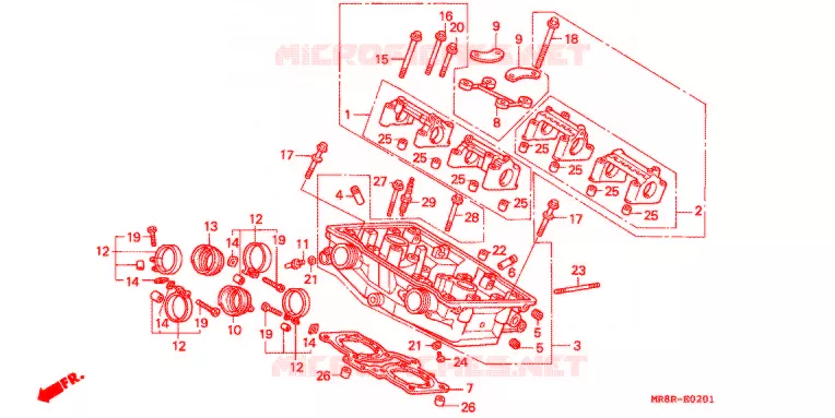 CABECA CILINDRO TRASEIRO Honda MOTO 400 RVF 1995  RVF400RR
