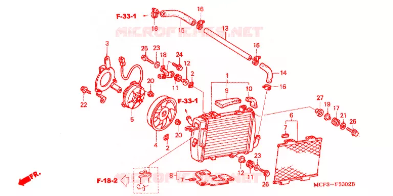 RADIADOR (G.) ('02-'05) Honda MOTO 1000 RC 2005  RVT1000R5