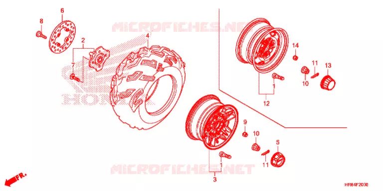 RODA FRENTE Honda ATV 500 FOURTRAX 2015  TRX500FA6F