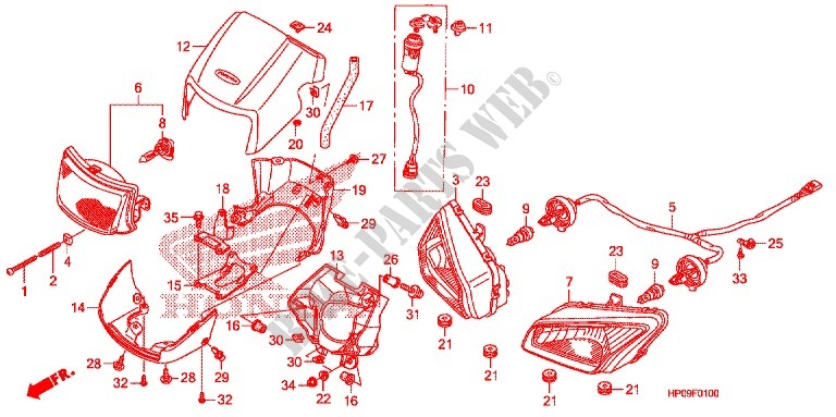 FAROL para Honda FOURTRAX 500 FOREMAN 4X4 Electric Shift, Power Steering 2009