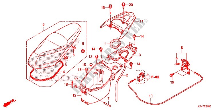 BANCO/CAIXA BAGAGEM para Honda VISION 110 2017