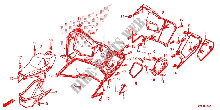 CAIXA INTERIOR para Honda PCX 150 2015