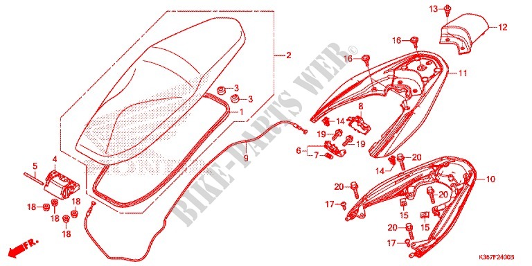 ASSENTO SIMPLES(2) para Honda PCX 125 2017