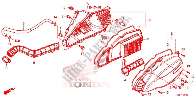 TAMPA FRENTE/FILTRO AR para Honda PCX 125 2018 2018