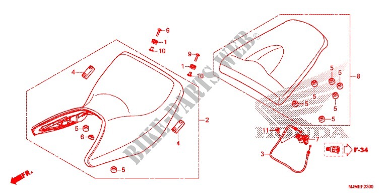 ASSENTO SIMPLES(2) para Honda CROSSRUNNER 800 2017