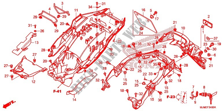 GUARDA LAMAS TRASEIRO para Honda CROSSRUNNER 800 2017