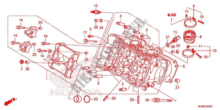TAMPA CABECA MOTOR (FRENTE) para Honda CROSSRUNNER 800 2017