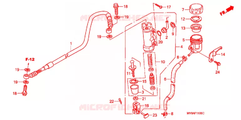 BOMBA PRINCIPAL TRASEIRA CILINDRO Honda MOTO 650 XR 2004  XR650L4
