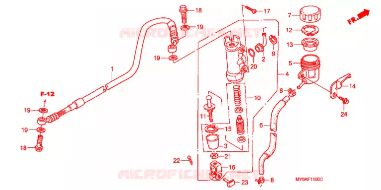 BOMBA PRINCIPAL TRASEIRA CILINDRO Honda MOTO 650 XR 2004  XR650L4