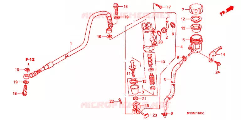 BOMBA PRINCIPAL TRASEIRA CILINDRO Honda MOTO 650 XR 2004  XR650L4