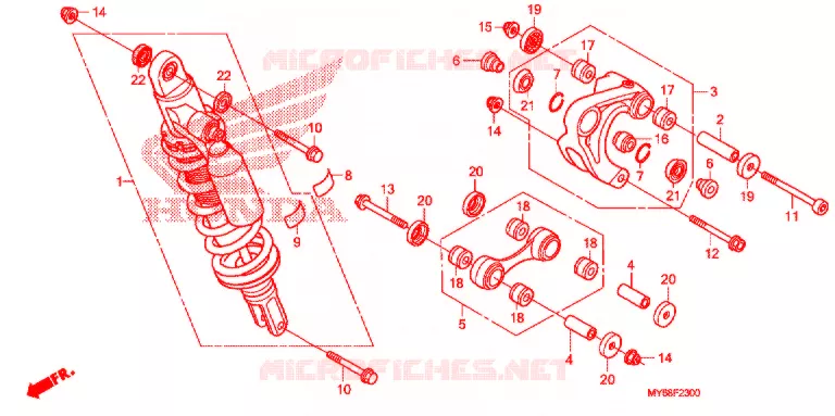 AMORTECEDOR TRASEIRO(2) Honda MOTO 650 XR 2011  XR650L9