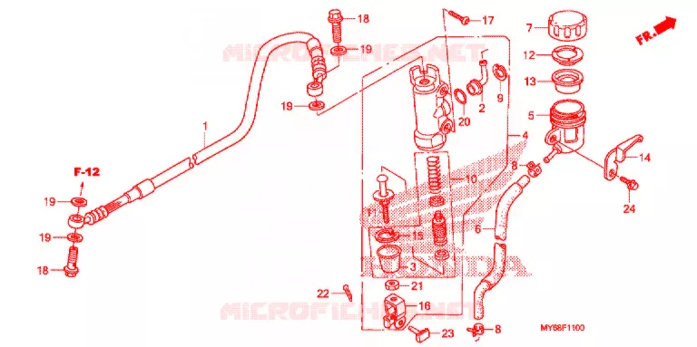 BOMBA PRINCIPAL TRASEIRA CILINDRO Honda MOTO 650 XR 2009  XR650L9