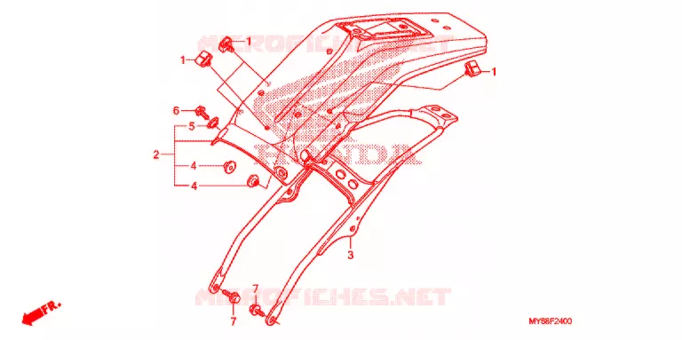 GUARDA-LAMAS TRASEIRO Honda MOTO 650 XR 2009  XR650L9