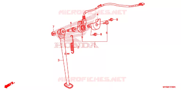 DESCANCO CENTRAL/PEDAL TRAVAOES Honda MOTO 650 XR 2014  XR650LE