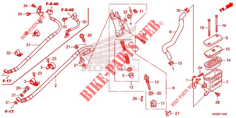BOMBA PRINCIPAL TRASEIRA CILINDRO para Honda CRF 250 RALLYE ABS 2019