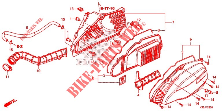 TAMPA FRENTE/FILTRO AR para Honda PCX 150 EX 2018