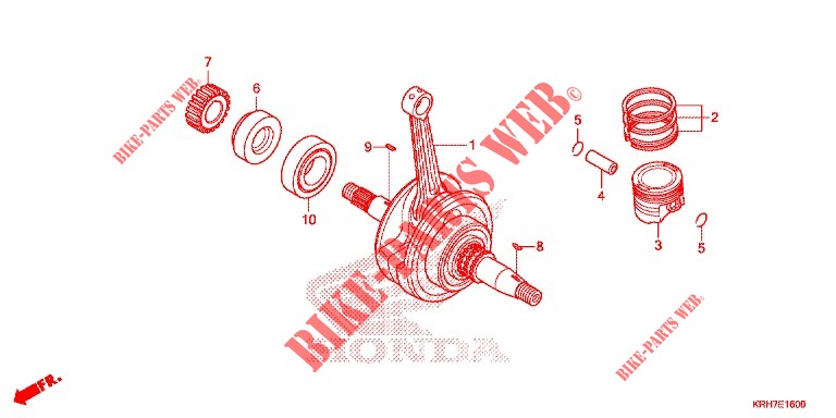 CAMBOTA/PISTAO (XR/XL125LEK) para Honda XR 125 L Electric start + Kick start 2019
