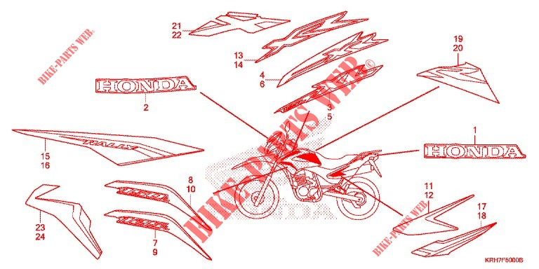 MARCA/FAIXA(1) para Honda XR 150 2021