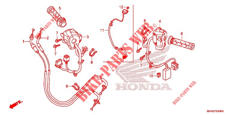 MANETE/INTERRUPTOR/CABO(1) para Honda NC 750 INTEGRA 2018