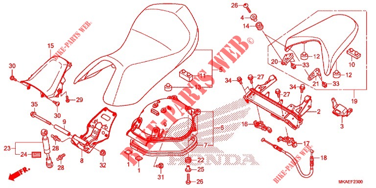 ASSENTO SIMPLES(2) para Honda NC 750 INTEGRA 35KW 2018