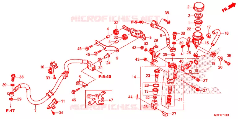 BOMBA DE TRAVÃO TRASEIRA (CBR1000RA/S1/S2) Honda MOTO 1000 CBR 2017  CBR1000RAH