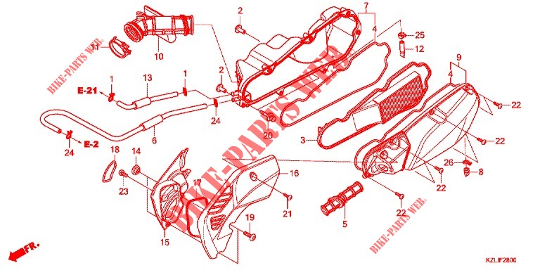 FILTRO AR  (NSC110C/S/CSF C) para Honda SPACY 110 SPOKED WHEELS 2012