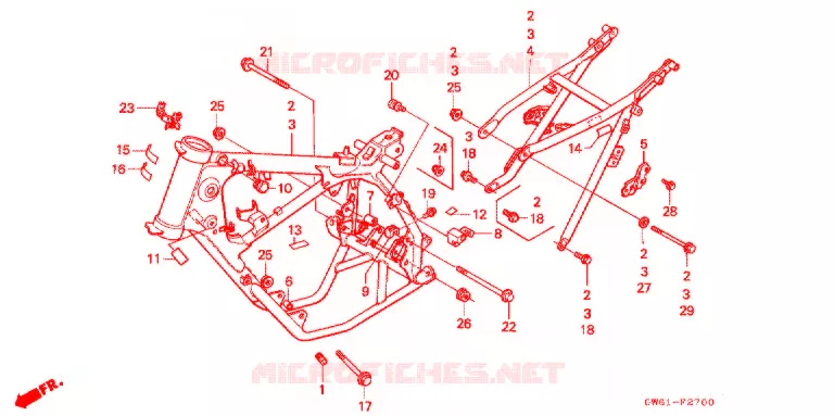 CORPO QUADRO Honda MOTO 80 CRM 1989  CRM80J