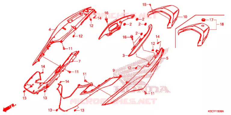 CARENAGEM TRASEIRA Honda SCOOTER 250 FORZA 2019  NSS250AK