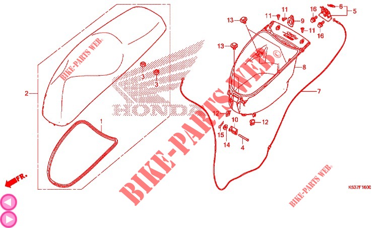 CAIXA BAGAGEM para Honda SH 300 I ABS S 4ED 2020