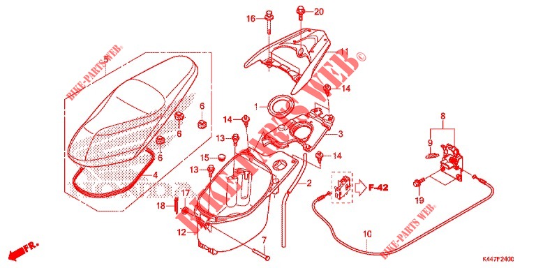 BANCO/CAIXA BAGAGEM para Honda VISION 110 Đặc Biệt, Special 2020