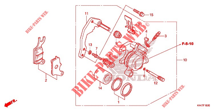 PINCA TRAVAO FRENTE para Honda VISION 110 Phiên bản Tiêu chuẩn 2020