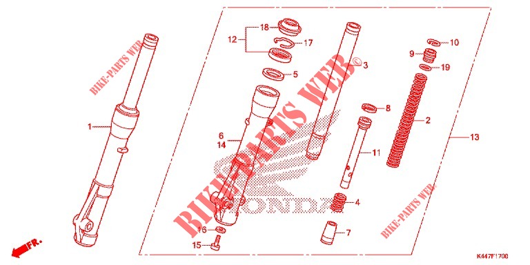FORQUILHA FRENTE para Honda VISION 110 2019