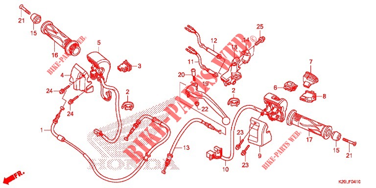 MANETE/INTERRUPTOR/CABO (ACG110CBF) para Honda ZOOMER 110 X 2014
