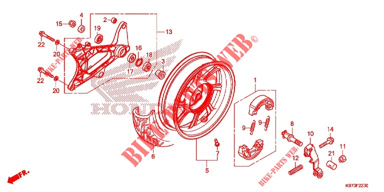RODA TRASEIRA/BRACO OSCILANTE para Honda PCX 150 ABS 2019