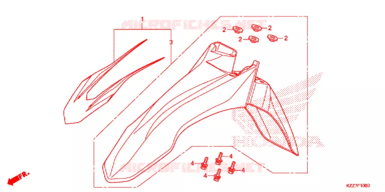 GUARDA-LAMAS FRENTE Honda MOTO 250 CRF 2019  CRF250RLAK