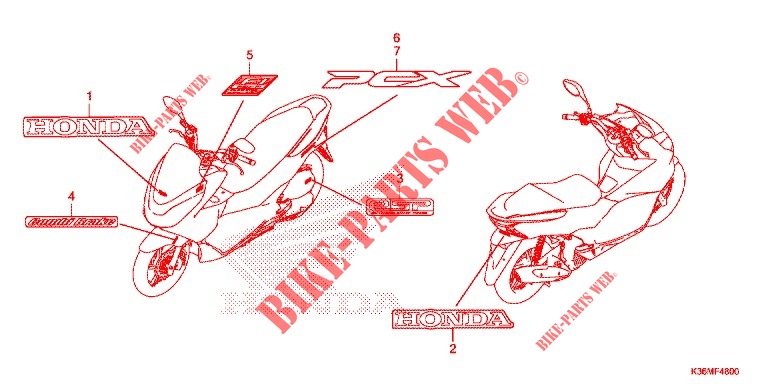 EMBLEMA/FAIXA para Honda PCX 150 2015