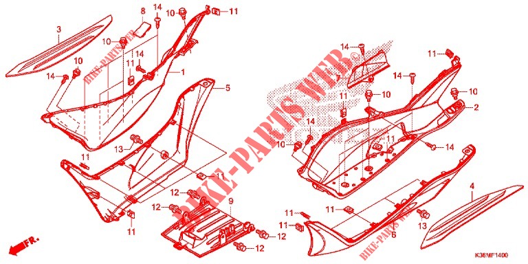 SAIA LATERAL/TAMPA CENTRAL para Honda PCX 150 2016