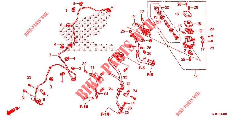 BOMBA DE TRAVÃO DIANTEIRA (CB650FA) (1) para Honda CB 650 F ABS 2016